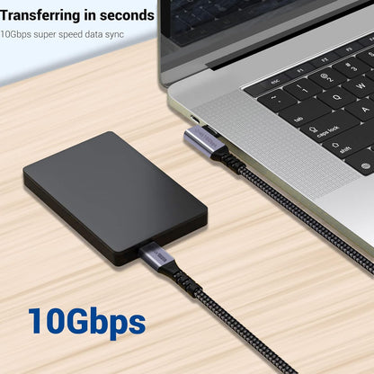 USB C to USB C Cable 3.1 Gen 2 [3.3ft 2 Packs], 100W USBC Cables PD Fast Charging Cable, SuperSpeed 10 Gbps 90 Degree 4K Monitor Video Output Data Cable Compatible for iPhone 15Pro/15ProMax