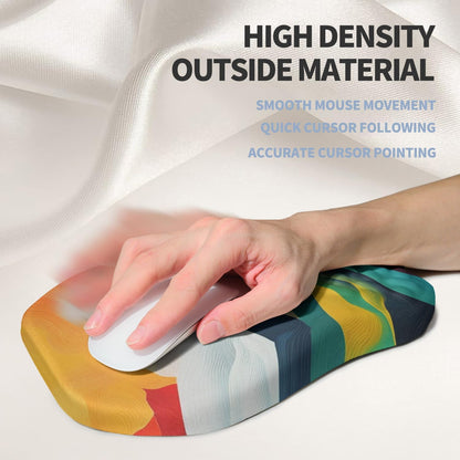 Ergonomic Raised Mouse Pad Wrist Support with Bilateral Slope Memory Foam Mousepad for Wrist Rest and Carpal Tunnel Pain Relief 11.8x7.9〃Colorful Lines