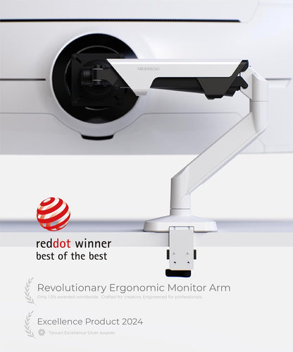 Heavy Duty Monitor Arm Desk Mount for 34 to 49 inch Ultrawide Curved Flat Monitors, Supports 14 to 38 lbs, Smooth Gas Spring Movement, VESA 75x75/100x100, Black, Classic