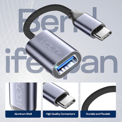 OTG USB-C to USB 3.0 Adapter [2Pack] Thunderbolt 3 Compatible with Apple MacBook Pro/Air iPhone 16 Pro Max/Plus/15 Samsung Galaxy S24/S23/S22/S21