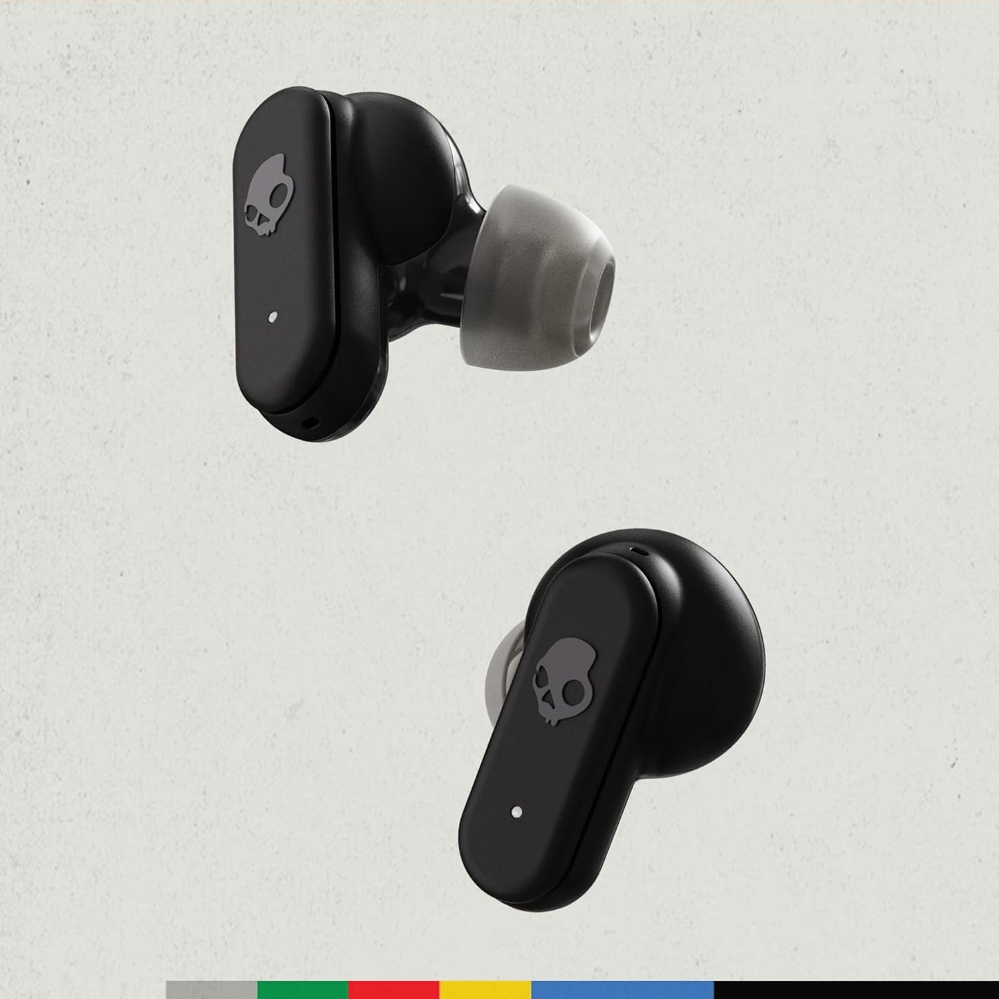 Skullcandy Dime Evo Wireless Earbuds, Bluetooth Headphones, Noise Isolating Fit, Up to 36 Hours Battery, Microphone for iPhone Android, Easy Carry with Clip-Anywhere Case - True Black