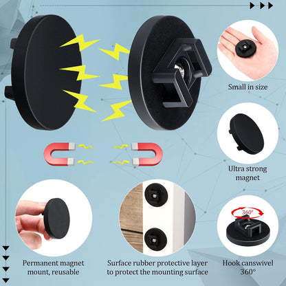 Yookeer 120 Pieces Magnetic Zip Tie Mount Multipurpose Cable Holder Magnets Magnetic Wire Management Bases with Heavy Duty Zip, Mount Nylon Cable Ties in Total (43 mm)