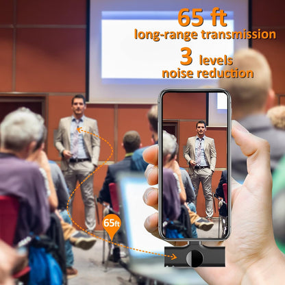 Wireless lavalire Microphone, Clip on Microphones, Hi-Fi Audio, Wireless Mic A3, for iPhone 7-14, Laptop, Zoom Meeting, Video Recording, tiktok