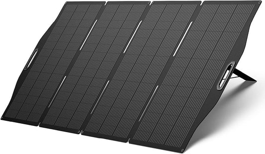 ETFE Solar Panels 400 Watts, BigBlue SolarPowa 400 Portable Solar Charger with Kickstands and MC-4(51.3V/7.8A), IP68 Waterproof, Charge Fast Cellpowa 2500 Power Station for Camping, RV Off Grid System