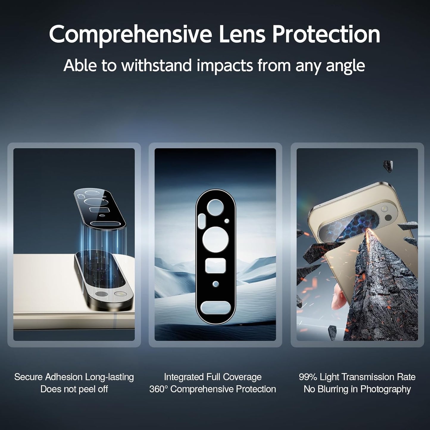 SMARTDEVIL [3+1 Pack Screen Protector For Google Pixel 9 Pro XL With Camera Lens Protector, FingerPrint Reader Compatible, Clear 9H Tempered Glass Film, Fast & Easy Installation, Alignment Frame