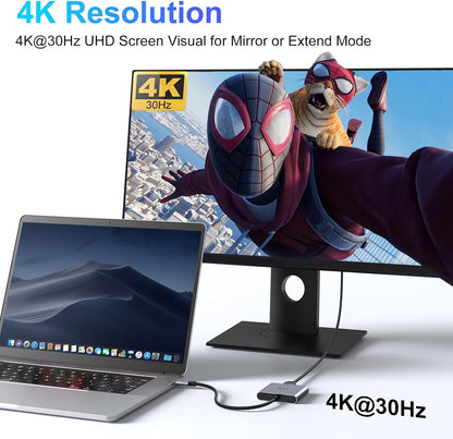 USB C to HDMI Adapter,Type C to Adapter Multiport USB-C Hub Digital AV Converter with 4K HDMI,USB3.0,USB C PD Charge Port for iPad Pro/air,MacBook Pro/air,Tablet,Switch,iPhone 15 and More USBC Device