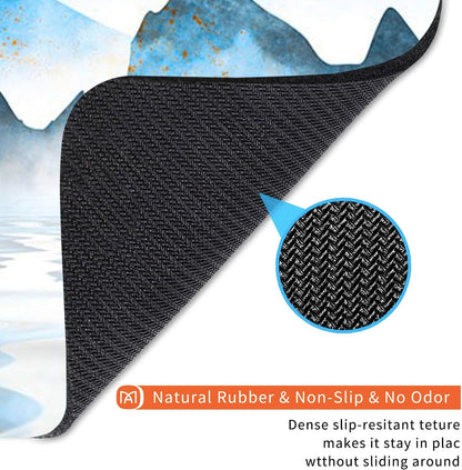 Square Mouse Pad Ink Painting Landscape, Personalized Premium-Textured Custom Mouse Mat Design, Washable Mousepad Cloth, Non-Slip Rubber Base Computer Mouse Pads for Wireless Mouse