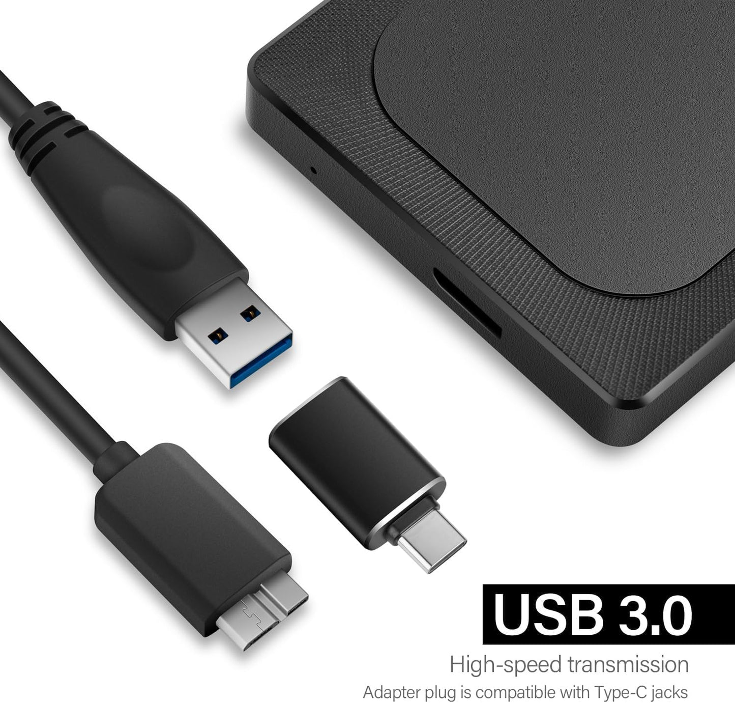 1TB External Hard Drive Ultra Slim Portable HDD-USB 3.0 USB-C for PC, Mac, Laptop, PS4, Xbox one,Xbox 360