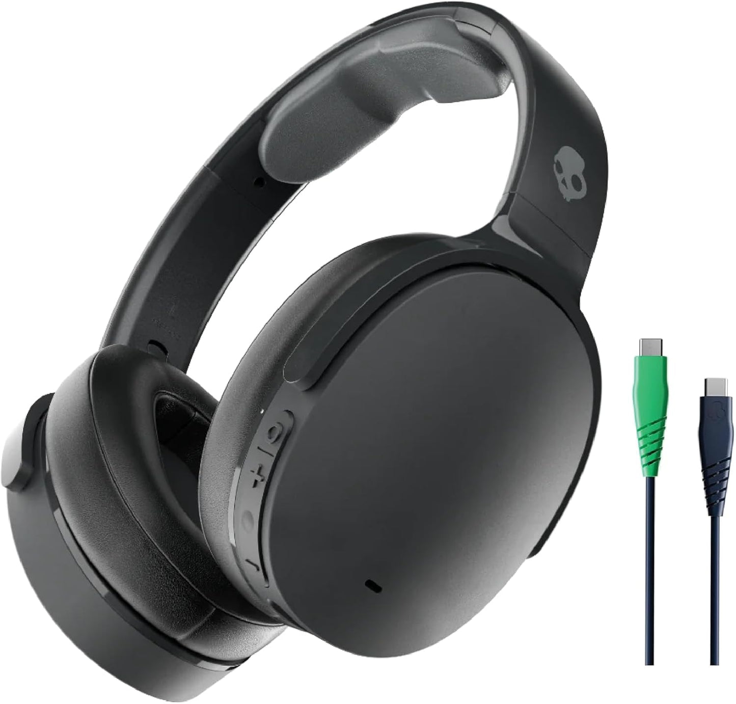 Skullcandy Hesh ANC Wireless Over-Ear Bluetooth Headphones with Charging Cable, Active Noise Cancelling, Up to 22 Hrs Battery, Foldable Lightweight Design, Microphone for iPhone Android - True Black