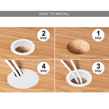 20Pack 2" Black Desk Grommet, HNBun Wire Cable Hole Cover Plug Cap Insert, PC Computer Desk Plastic Grommet Cord Wire Organizer Caps for Hide Office Cords and Cables