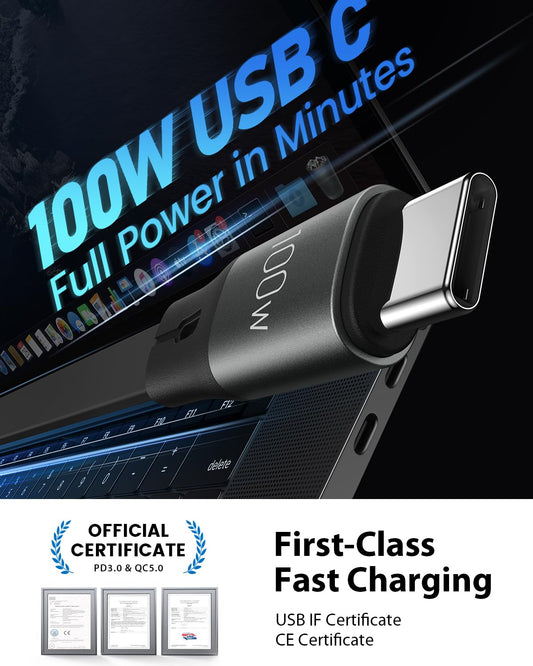 CAFELE 100W Retractable USB C Cable, 6-in-1 Multi Charging Cable, USB A/C 5A Fast Charger Cord for Multiple Devices with Type C/L/Micro Ports for Phone 16 15 14 Pro Max, S24/S23, McBook, Pad (3.6ft)