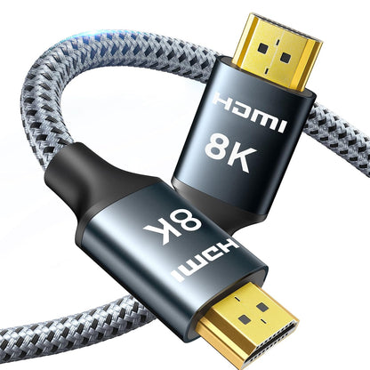 ARISKEEN 8K HDMI Cable 18 FT, 48Gbps High Speed HDMI 2.1 Cable, 8K 60Hz, 4K 120Hz 144Hz Braided HDMI Cord - 18 Feet