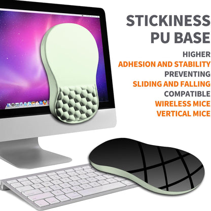 Ergonomic Joint Wrist Support Mouse Pad with Memory Foam Cushion Massage Bump, Carpal Tunnel Pain Relief Mousepad Slope Design for Wrist Rest, 11.8x7.9 in, DarkSeaGreen