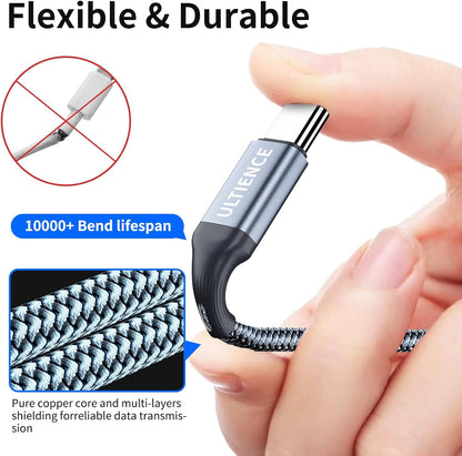 USB C to USB Adapter 2 Pack: USB Female to USB C Male OTG Cable - 10Gbps SuperSpeed Data Transfer for MacBook Pro/iPad Air, iPhone 16 15 Pro Max (0.59ft, Grey)