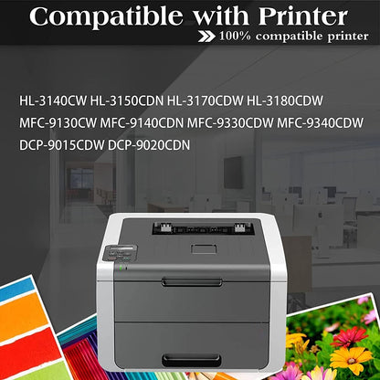 Joni MGToner Compatible TN221 TN-221 Toner Cartridge Replacement for HL-3140CW HL-3180CDW HL-3170CDW MFC-9130CW MFC-9340CDW MFC-9330CDW Printer (4 Pack, 1BK+1C+1M+1Y)