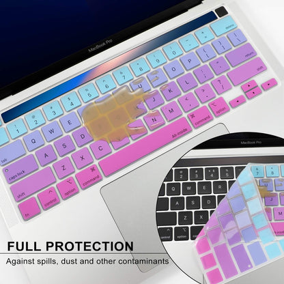 Allinside Keyboard Cover Skin for 2020 MacBook Pro 13 inch A2338 M1 A2251 A2289 and 2019 MacBook Pro 16 inch A2141 with Touch Bar & Touch ID, Ombre Blue Pink