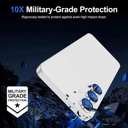 for Samsung Galaxy S25 Camera Lens Protector, Individual Metal Ring Tempered Glass Lens Cover, [Strong Adsorption] Scratch Resistant Ultra-Thin HD Clear Lens Cover, 1 Set-Slivery Ring