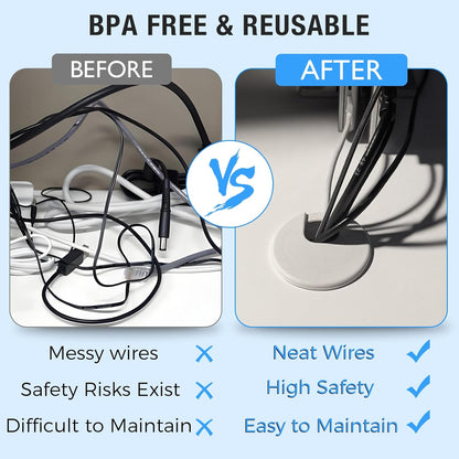 Desk Grommet 1-3/8" (35 mm), Desk Cord Hole Cover, Cable Grommet ABS Plastic, Desk Hole Grommet for Office and Home Table Cable, Detachable Cable Cord Organizer (Light Grey 4 Pcs)