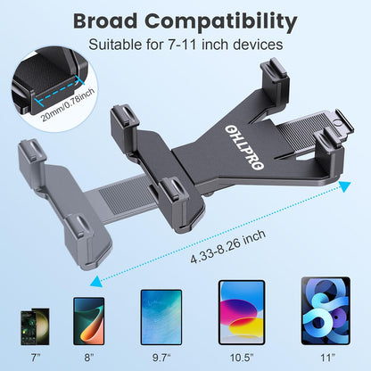 OHLPRO Tablet Wall Mount, Sticky iPad Holder, Damage-Free Adhesive Wall Dock for iPad, Galaxy Tab, and 7-11" Tablets, 360° Rotation Tablet Holder for Car, Bed, Yoga, Kitchen