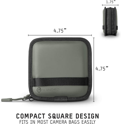 WANDRD Lens Filter Case - Store 4 Filters in Your Camera Backpack or Camera Case, Protect Photography Accessories from Scratches, Dust & Impact (Wasatch Green)