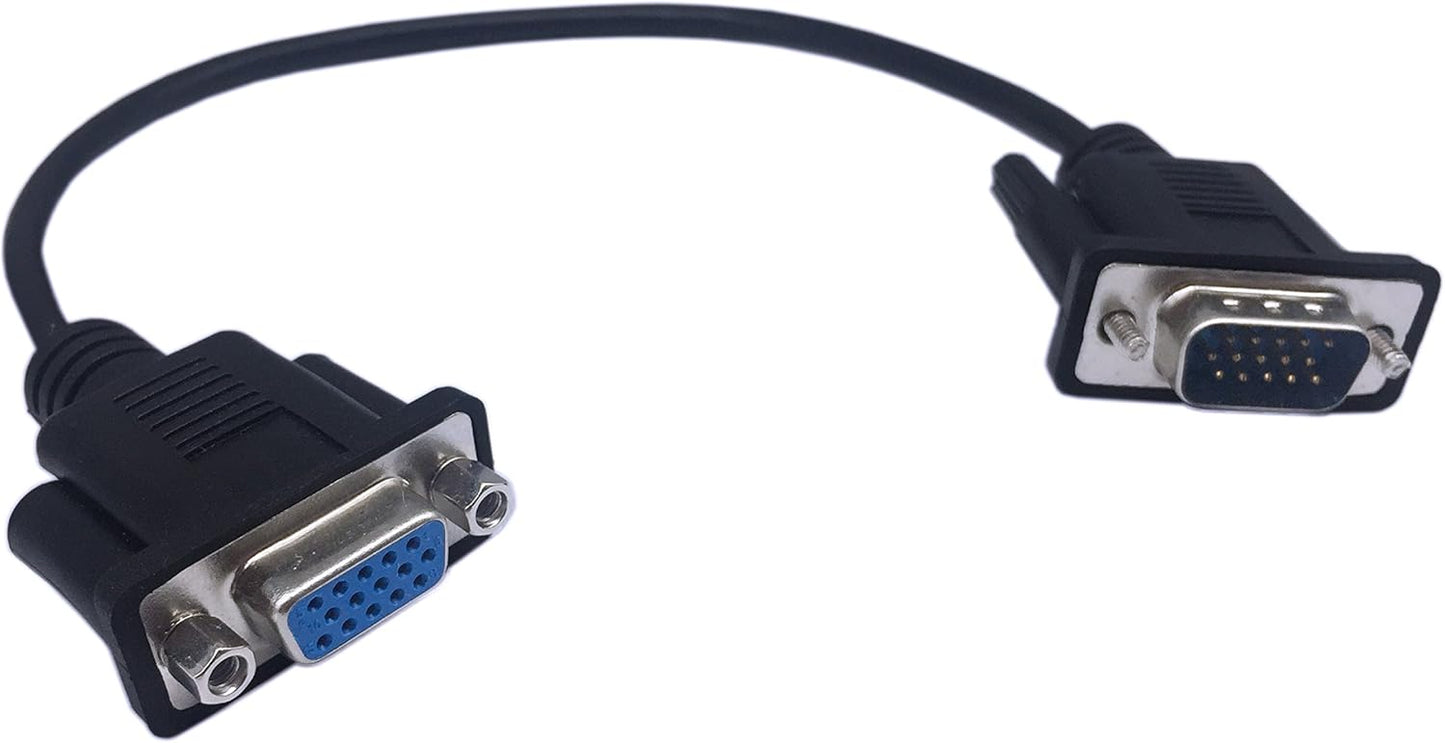 CERRXIAN 1ft VGA SVGA 15 Pin HD15 Male to Female Adapter Video Monitor Extension Cable for PC Laptop TV Porjector(mf)