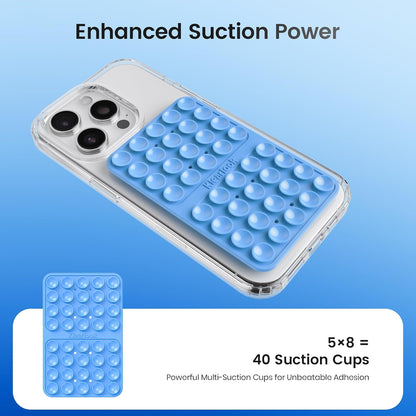 Klearlook Silicone Suction Cup Phone Case Mount Double Sided, Silicon Sticky Phone Grip with Higher Suction for Cell Phone, Hands-Free Phone Accessories Holder for Selfies and Videos, Navy Blue