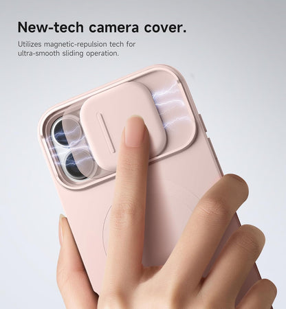 SURITCH for iPhone 16 Plus Case with Magnetic Camera Slide Cover and Adjustable Kickstand, Compatible with MagSafe, Shockproof Bumper Case Slim Protective Cover for iPhone 16 Plus 6.7 Inch, Pink