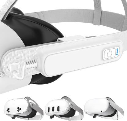Battery Pack for Meta/Oculus Quest 3S/3/2,5000mAh Battery VR Charger, Extend 2-4 Hours Playtime, Lightweight Fast Charging VR Headset Safe Power Bank for Meta Quest 3S/3/2 Accessories