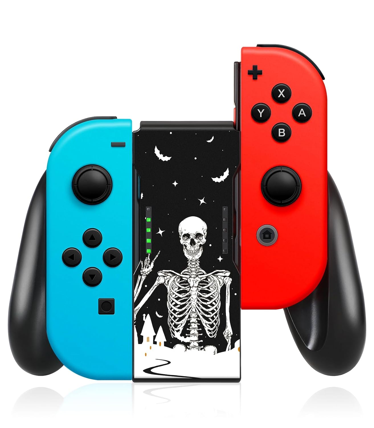 Lotadilo Joy-Con Grip for Nintendo Switch/Switch Oled - JoyCon Comfort Hand Grips Controller for Men Teen Boys Cool Cartoon Anime Design, Skull