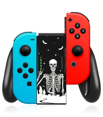 Lotadilo Joy-Con Grip for Nintendo Switch/Switch Oled - JoyCon Comfort Hand Grips Controller for Men Teen Boys Cool Cartoon Anime Design, Skull