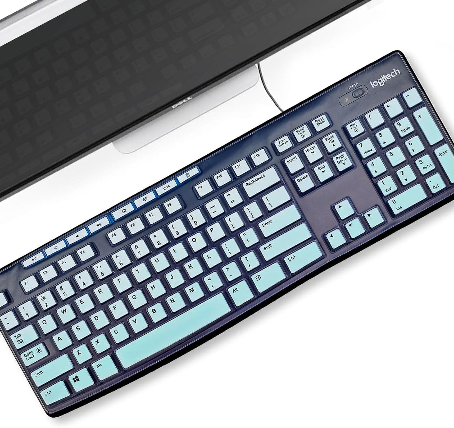 Keyboard Cover Silicone for Logitech K200 K260 K270, Keyboard Cover for Logitech K200 K260 K270 Ergonomic Wireless Keyboards, MK200 MK260 Keyboard Skin Waterproof Dustproof (Mint Green)