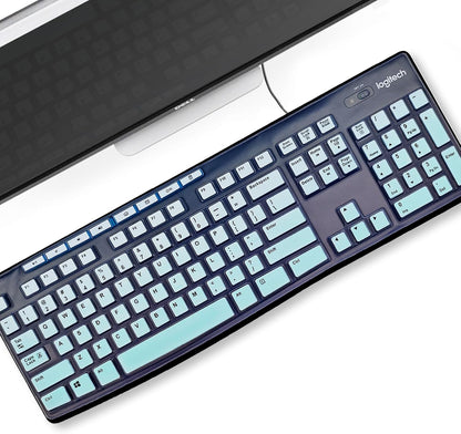 Keyboard Cover Silicone for Logitech K200 K260 K270, Keyboard Cover for Logitech K200 K260 K270 Ergonomic Wireless Keyboards, MK200 MK260 Keyboard Skin Waterproof Dustproof (Mint Green)