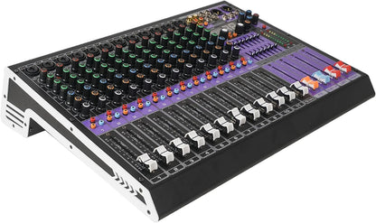 Sound Town 12-Channel Professional Audio Mixer with 99 DSP, USB MP3 Bluetooth, Dual 7-band EQ, 48V Phantom Power & Mute, Recording (TRITON-TX1202)