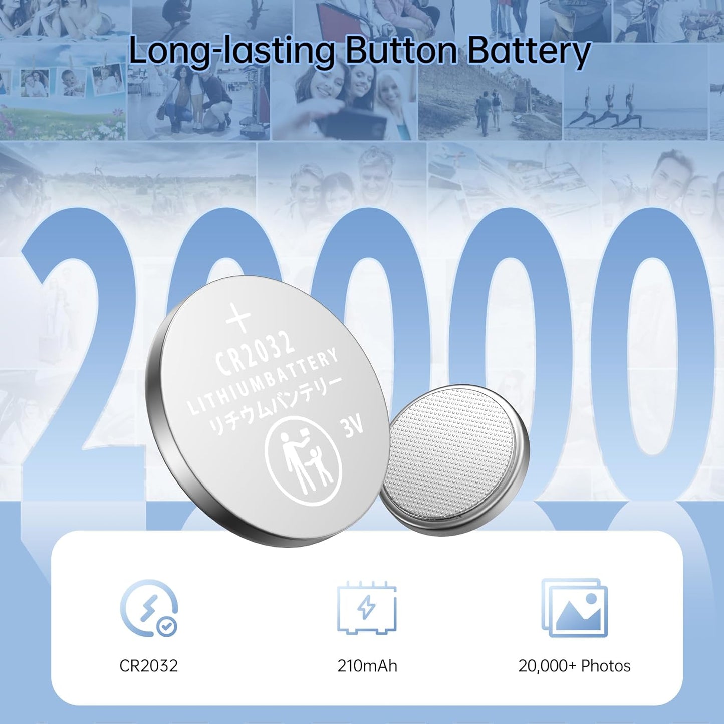 ATUMTEK Camera Remote Shutter for iPhone and Android Smartphones (2 Pack), Wireless Phone Remote Control Selfie Button for Photos and Videos (Bluetooth 5.2), Wrist Strap Included, White