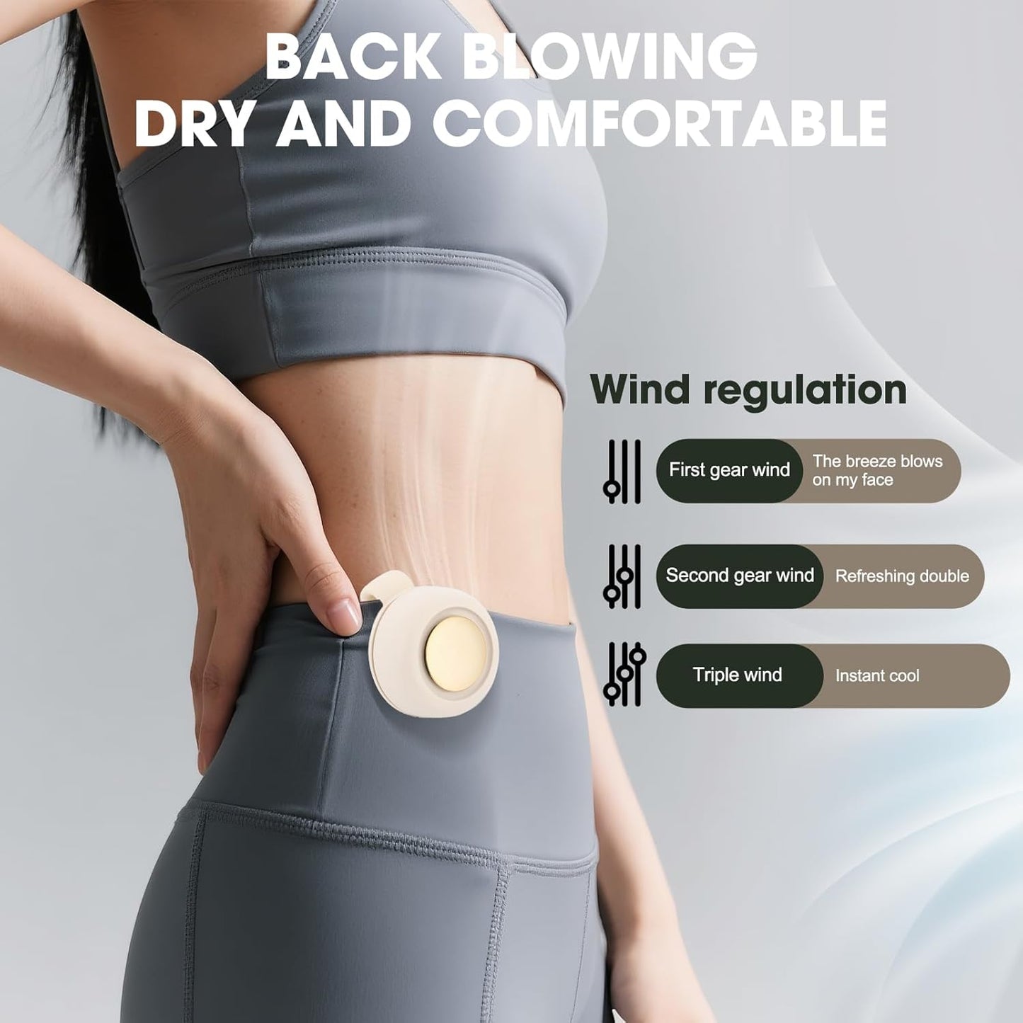 Small Clip Fan, Personal Waist Fans,Portable Silent Mini Bladeless Fan Clip On for Shirt,Hands-Free Personal Clip Fans 3 Speeds,Clips on Waist Neck Fanes for Outdoor,Camping,Travel,Office (Green)