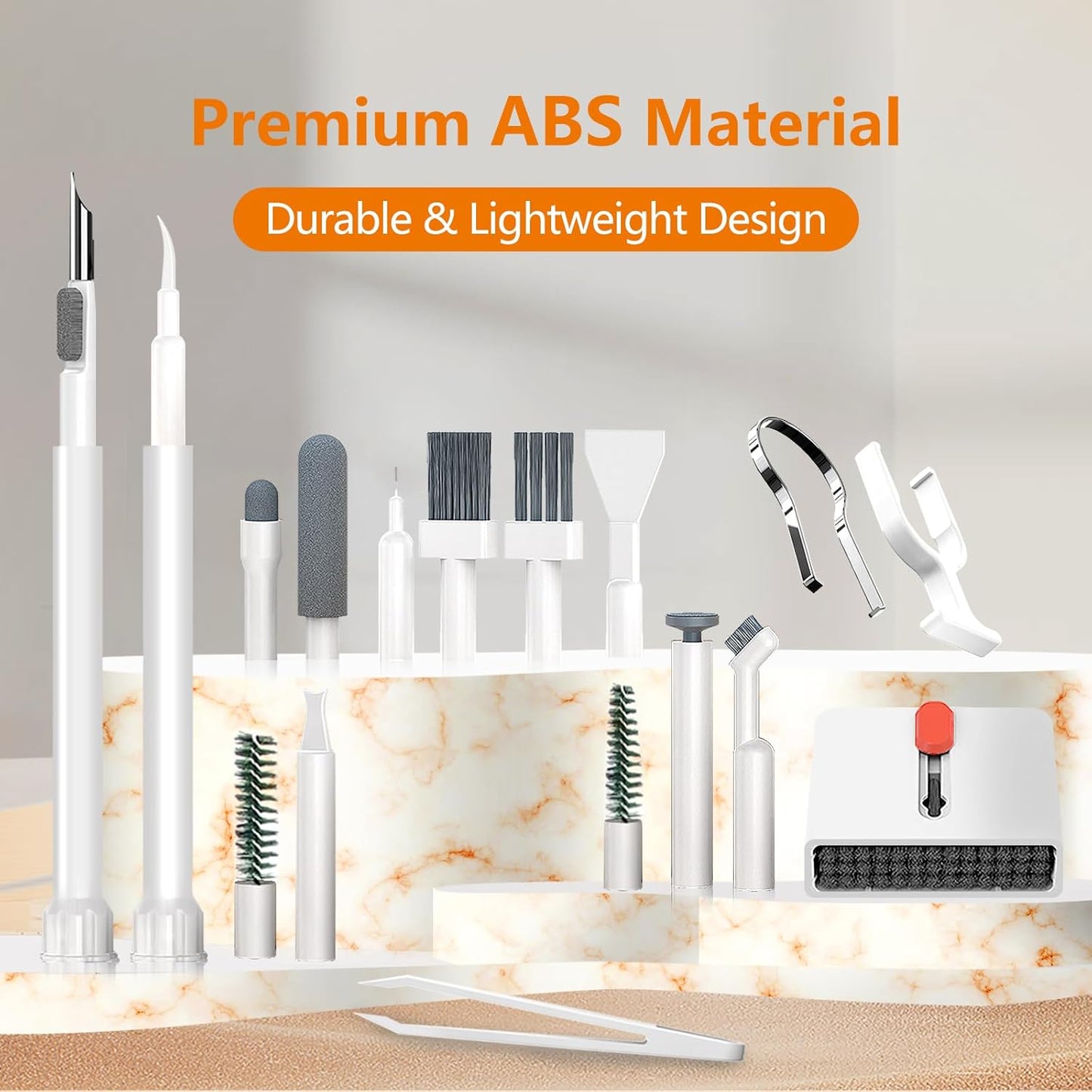 Cell Phone Cleaning Kit,iPhone Cleaning Kit for Charging Port Cleaner Keyboard Cleaning Kit for Airpods/Android/USB C/Earbuds/Laptop/iPad Screen with Stylus Pen,SIM Tool(White, with Putty and Cloth)