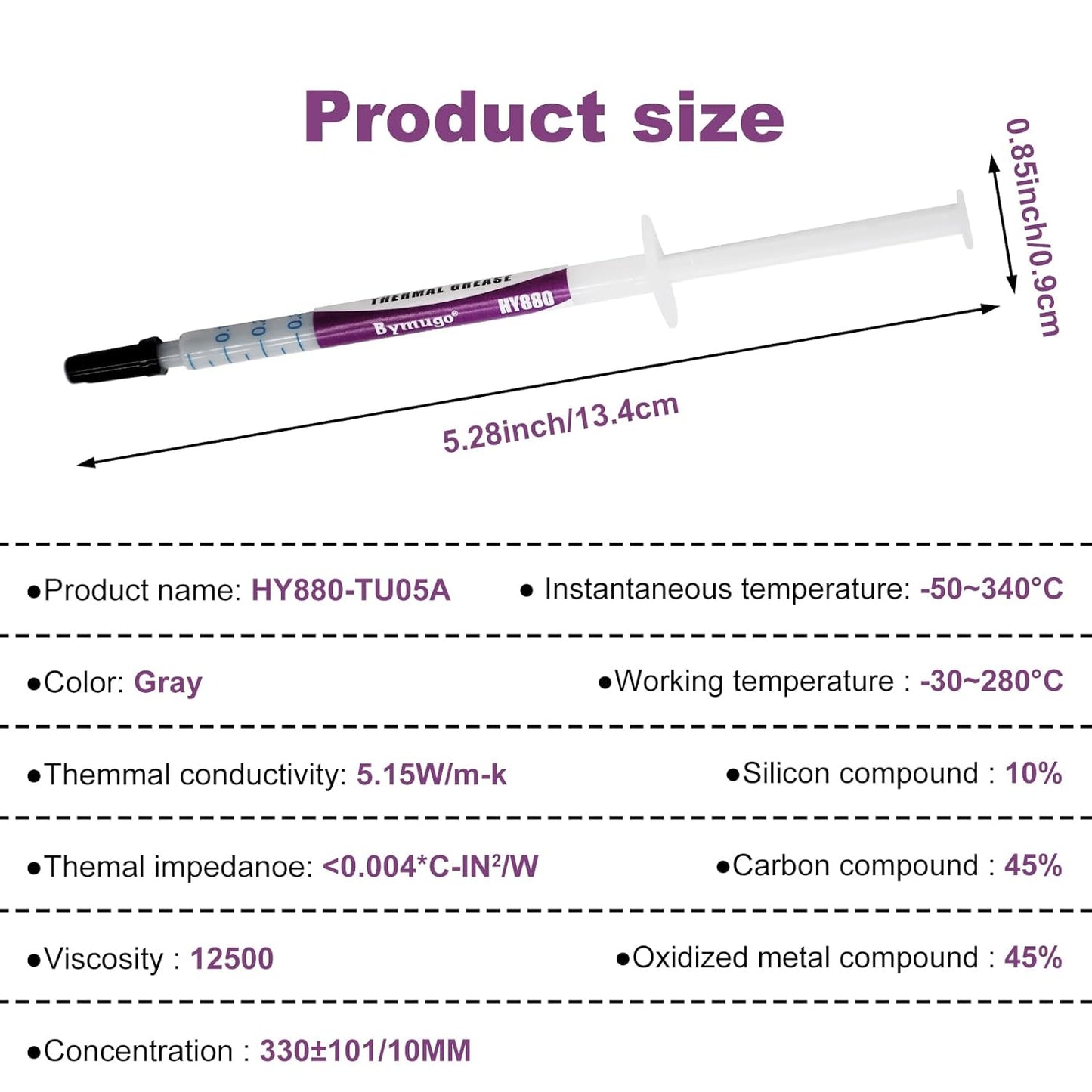 10 Pack HY880 Thermal Paste Kit-5.15 W/MK 1 G/Pcs, High Performance Thermal Compound Paste Grease Heatsink for CPU, Processor, All Cooler Master, Computer, PS4