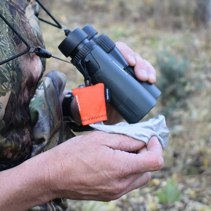 SPUDZ Classic Microfiber Lens Cleaner – Clip-On Pouch, Washable – for Binoculars, Scopes, Glasses, Screens | Tiger, 6 x 6 Inch (3-Pack)