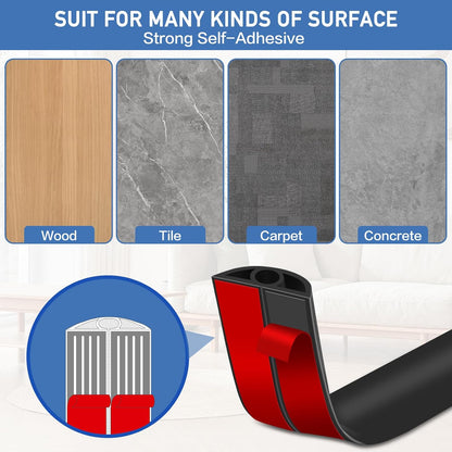 Floor Cord Cover Self Adhesive Cord Hider Floor Extension Cord Covers for Floor Power Cord Protector Cable Management Prevent Cable Trips Cable Cavity 0.32" W x 0.32" H (Black, 20Ft)