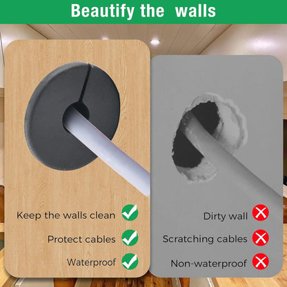 4pc Starlink Cable Grommet 3/4" Silicone Anti-Slip Wall Hole Pass Through Split Cable Bushings for TV Wire Ethernet Cord, Starlink Cable Routing Kit Accessories,38mm/1.5"Ht, Grey