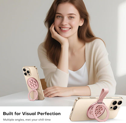 TAURI for Magsafe Suction Phone Grip - Universal Magnetic Suction Grip, 360° Rotating Hands-Free Holder, Silicone Suction Grip for iPhone 16 Pro Max/15/Android/S25,Pink