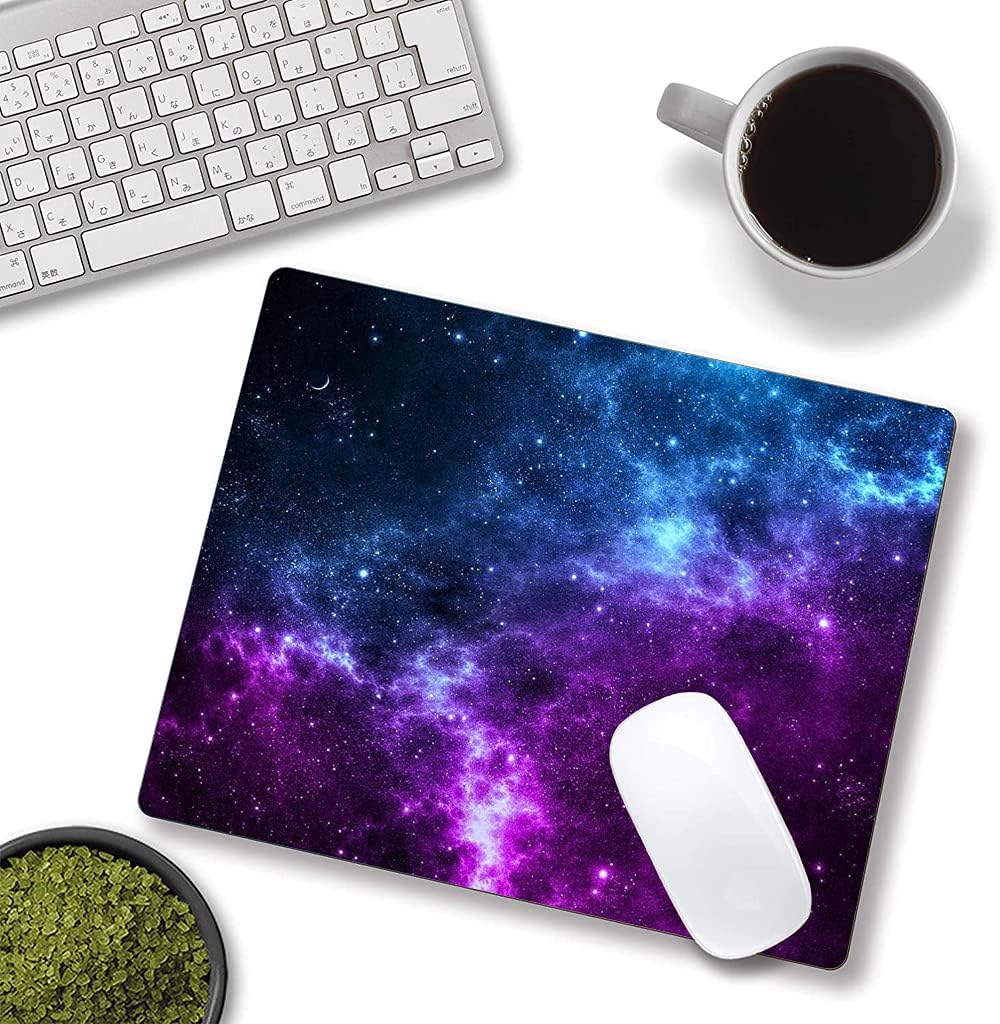 Galaxy with Lots of Star Mouse Pad, Cosmic Nebula Mouse Pad Custom Design, Square Waterproof Mouse Pad Non-Slip Rubber Base MousePads for Office Laptop, 9.5 inch x7.9 inch x0.12 inch Inch