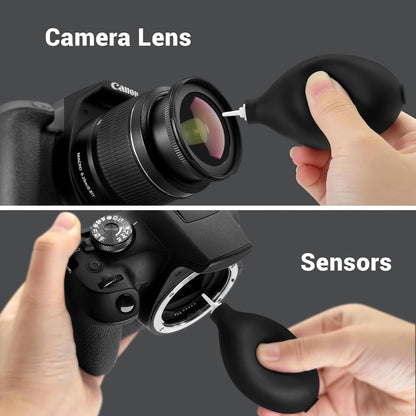Updated Camera Lens and Sensor Cleaning Kit for Full Frame DSLR - 10x Swabs, Cleaner, and Essentials for Canon, Nikon, Sony