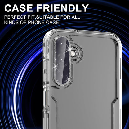 for Samsung Galaxy A26/A36/A56 Camera Lens Protector, Individual Metal Ring Tempered Glass Lens Cover, [Strong Adsorption] Scratch Resistant Ultra-Thin HD Clear Lens Cover, 1 Set-Black