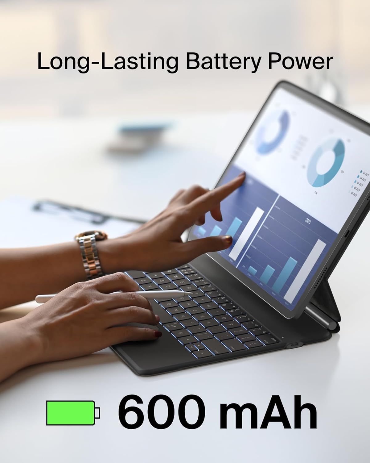 Belkin Pro Keyboard Case w/Magnetic Stand, Backlit Bluetooth Keyboard, Multi-Gesture Controls, Magnetic Apple Pencil Storage Compatibility, & Multimedia Keys for iPad Pro 13" (M4) - Black