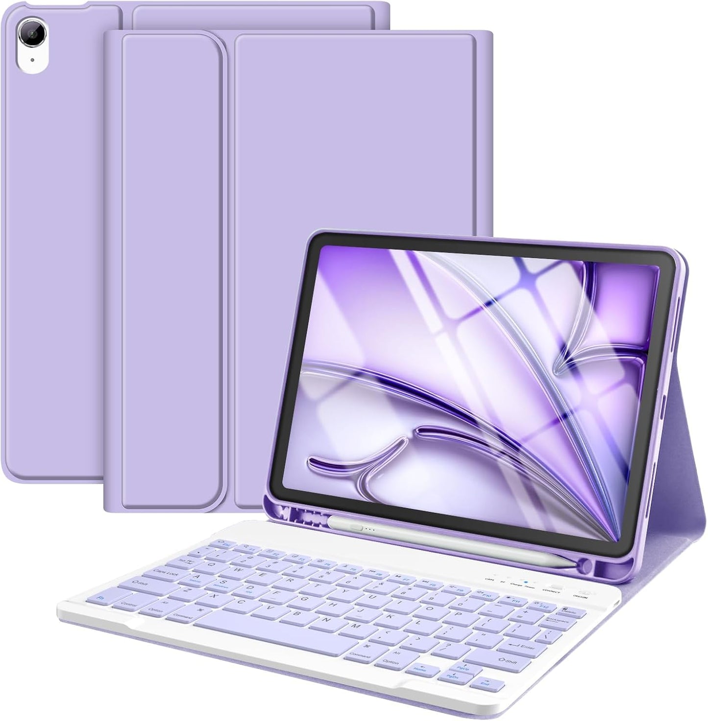 TaIYanG Compatible for iPad Air 11 inch Case with Keyboard for iPad Air 5 2022/iPad Air 4th Gen Keyboard Case with Pencil Holder - Flip Stand Cover for iPad Air 11" M3/M2/iPad 5th 2022/ 4th 2020