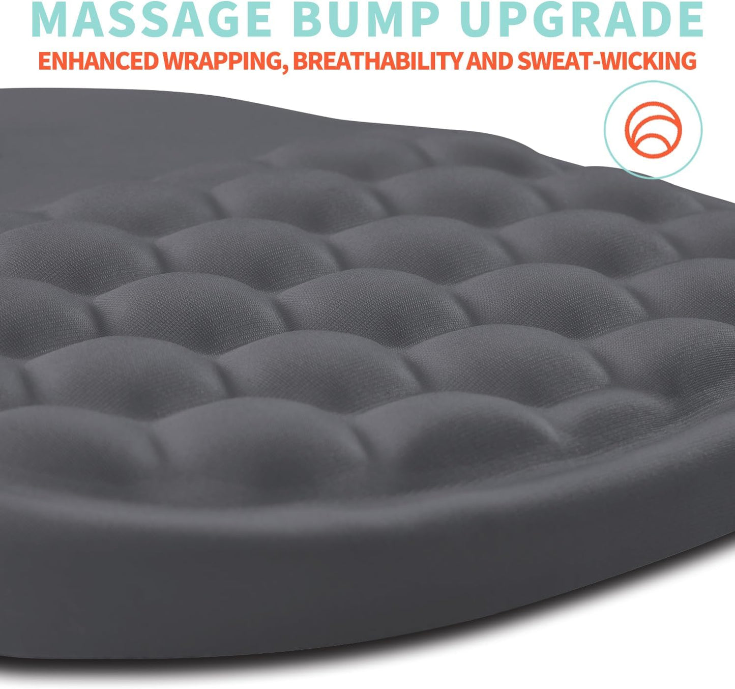 Ergonomic Mouse Pad Wrist Support with Memory Foam Massage Bulge, Carpal Tunnel Pain Relief Mousepad Wrist Rest for Mouse(12x8 inch, Dark Grey)