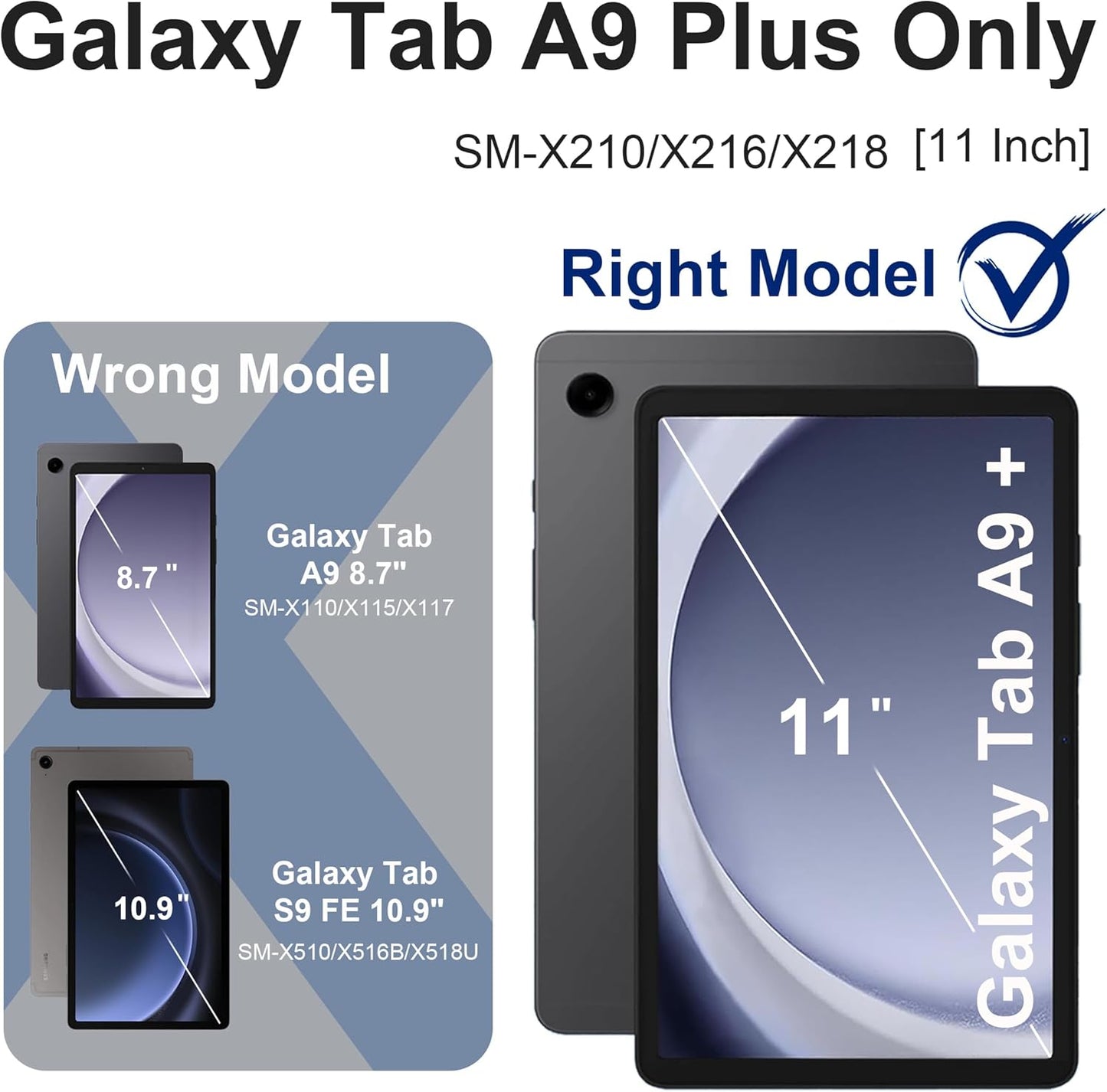 for Galaxy Tab A9 Plus Case 11 Inch, Rugged Case for Samsung Galaxy A9+ Tablet with Screen Protector 360 Rotating Stand Shoulder Strap Pen Holder, 2023 Model(SM-X210/X216/218), Rainbow