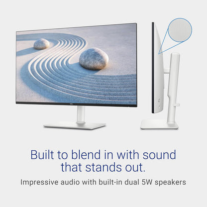 Dell S2725DS Monitor - 27 Inch, QHD (2560x1440) Display, 100Hz refresh rate, 1500:1 contrast ratio, TÜV Rheinland Eye comfort 4 Star, Integrated 2x5W speaker, Height/Tilt/Swivel/Pivot- Ash White color