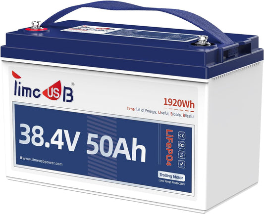 36 Volt Lithium Battery 50Ah for 36V Trolling Motor, Upgrade 1.2C Discharge 60A Current, 36V LiFePO4 Battery with Low Temp Protection, Up to 15000 Deep Cycle Lithium Battery Group31